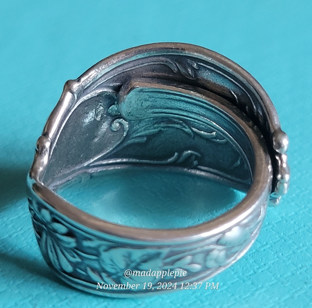Vintage Sterling Silver Spoon Ring Goddess Woman Nude Muse Nymph Designer #134 - Picture 5 of 10